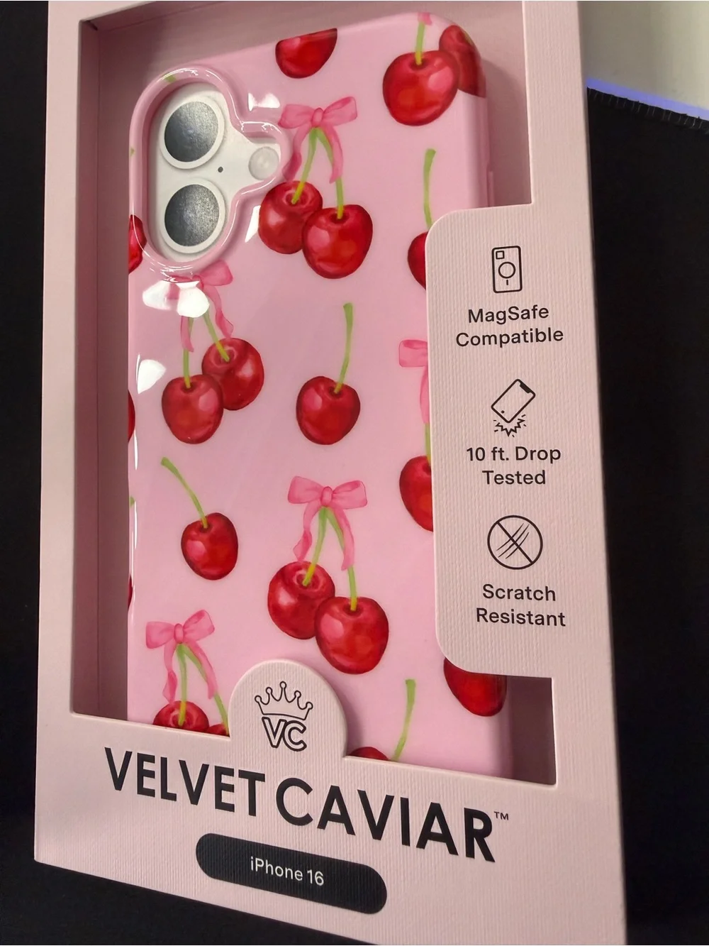 NEW VELVET CAVIAR Magsafe Protective Case for iPhone 16 - Sweet Cherry Cherries
